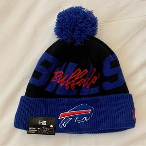 NWT Buffalo Bills fleece-lined knit pom hat embroidered logo one size fits most